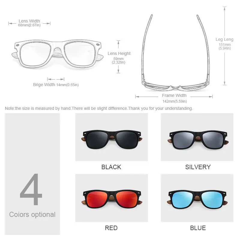 HD Polarized UV400 Full Glare Barrier Natural Wooden Anti-Impact Sunglasses - Image 3