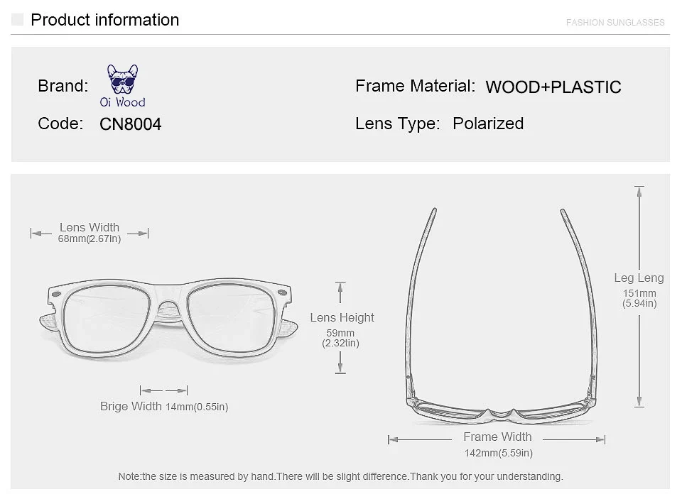 HD Polarized UV400 Full Glare Barrier Natural Wooden Anti-Impact Sunglasses - Image 9