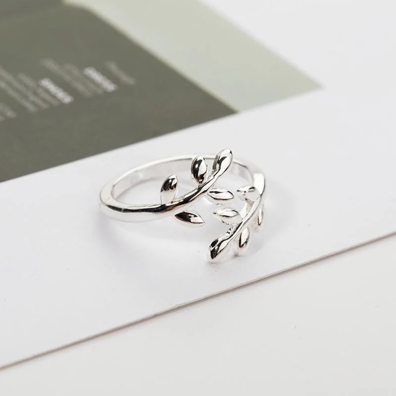Olive Tree Branch Women's Open Ring - Image 2