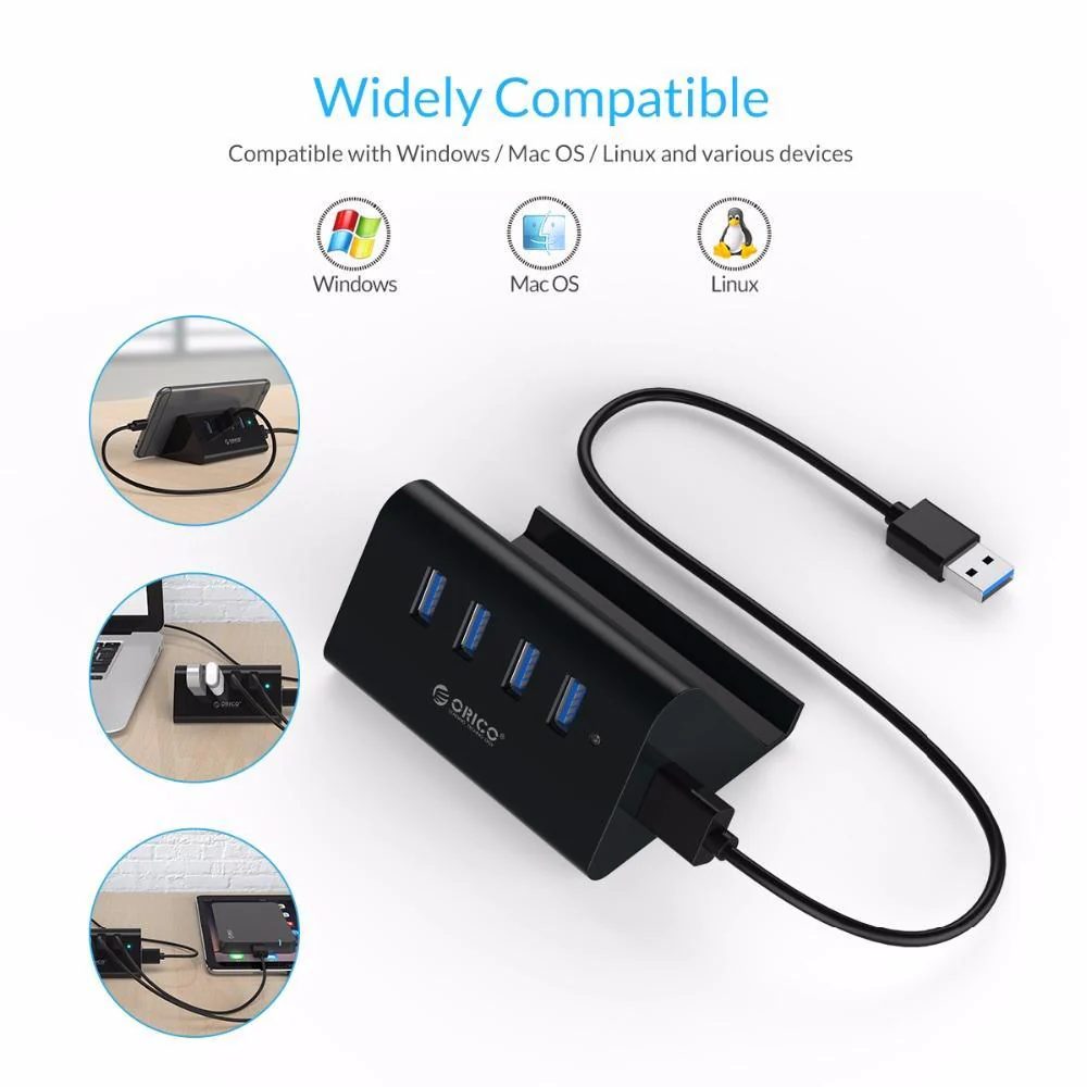ORICO® 4-Port High-Speed USB Hub and Phone/Tablet Stand - Image 3