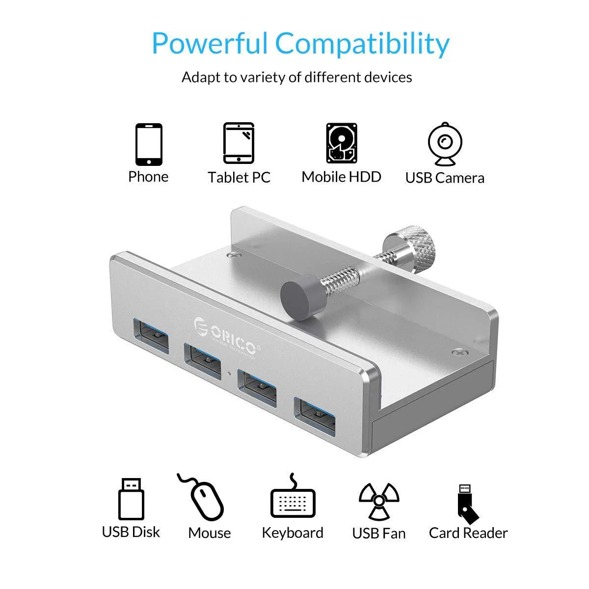 ORICO® Portable Clip-On 4-Port USB Hub - Image 5