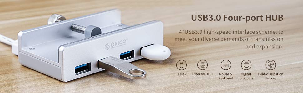 ORICO® Portable Clip-On 4-Port USB Hub - Image 8