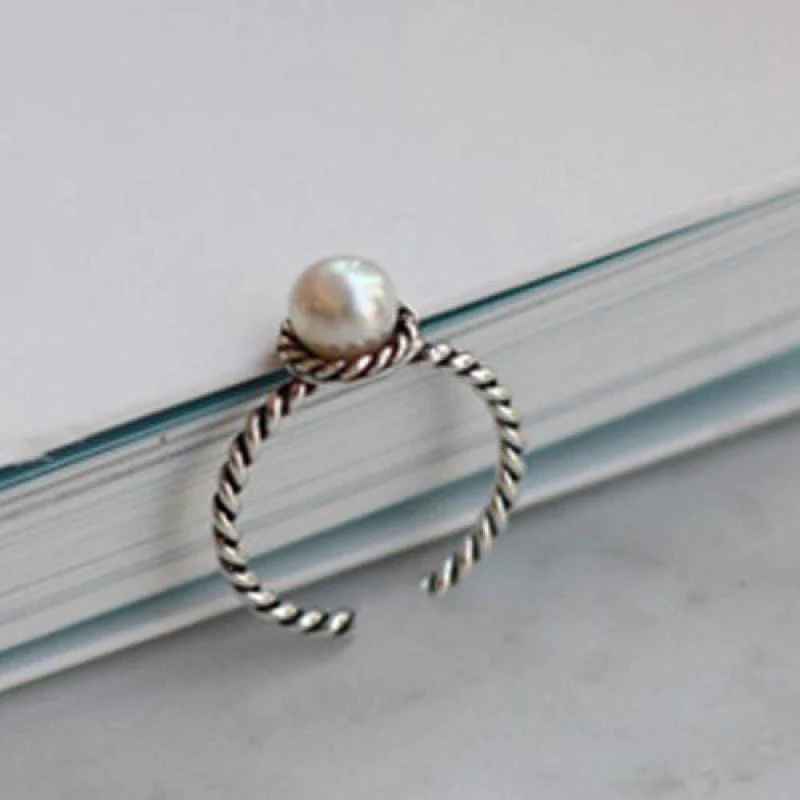 ORX- 100% 925 Sterling Silver Rings For Women Natural Fresh Water Pearl P - Image 2