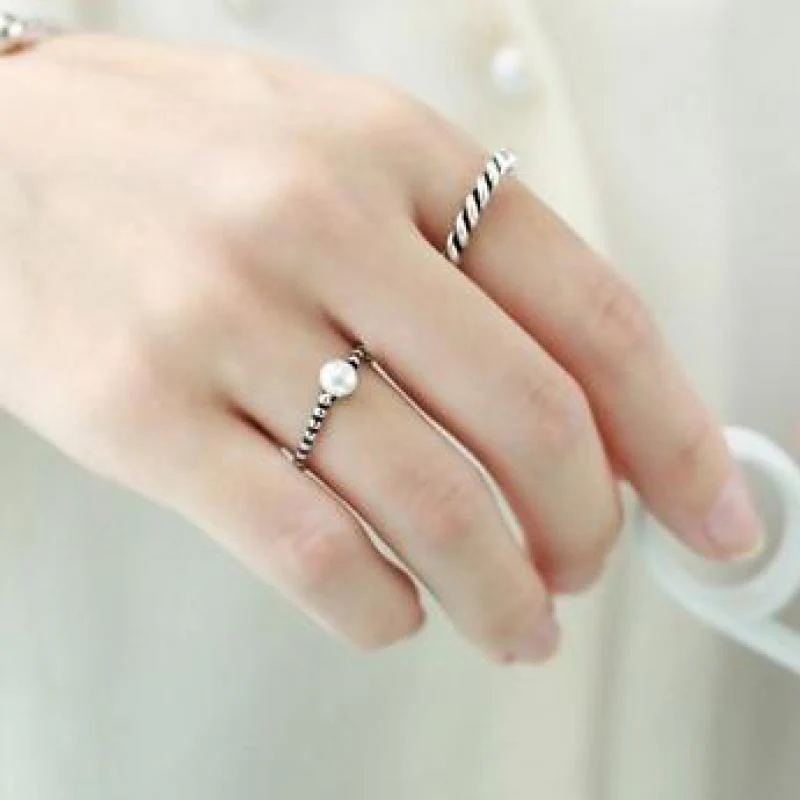 ORX- 100% 925 Sterling Silver Rings For Women Natural Fresh Water Pearl P - Image 3