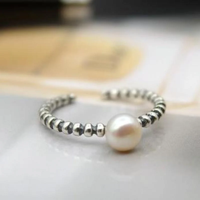 ORX- 100% 925 Sterling Silver Rings For Women Natural Fresh Water Pearl P - Image 4
