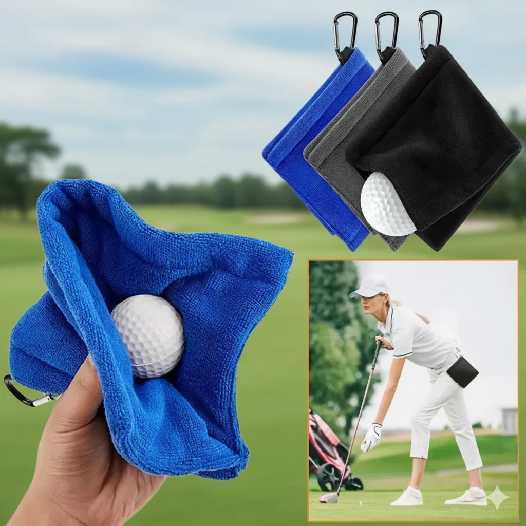 ProClean Pocket Microfiber Golf Ball Cleaning Towel with Clip (2 pcs) - Image 21