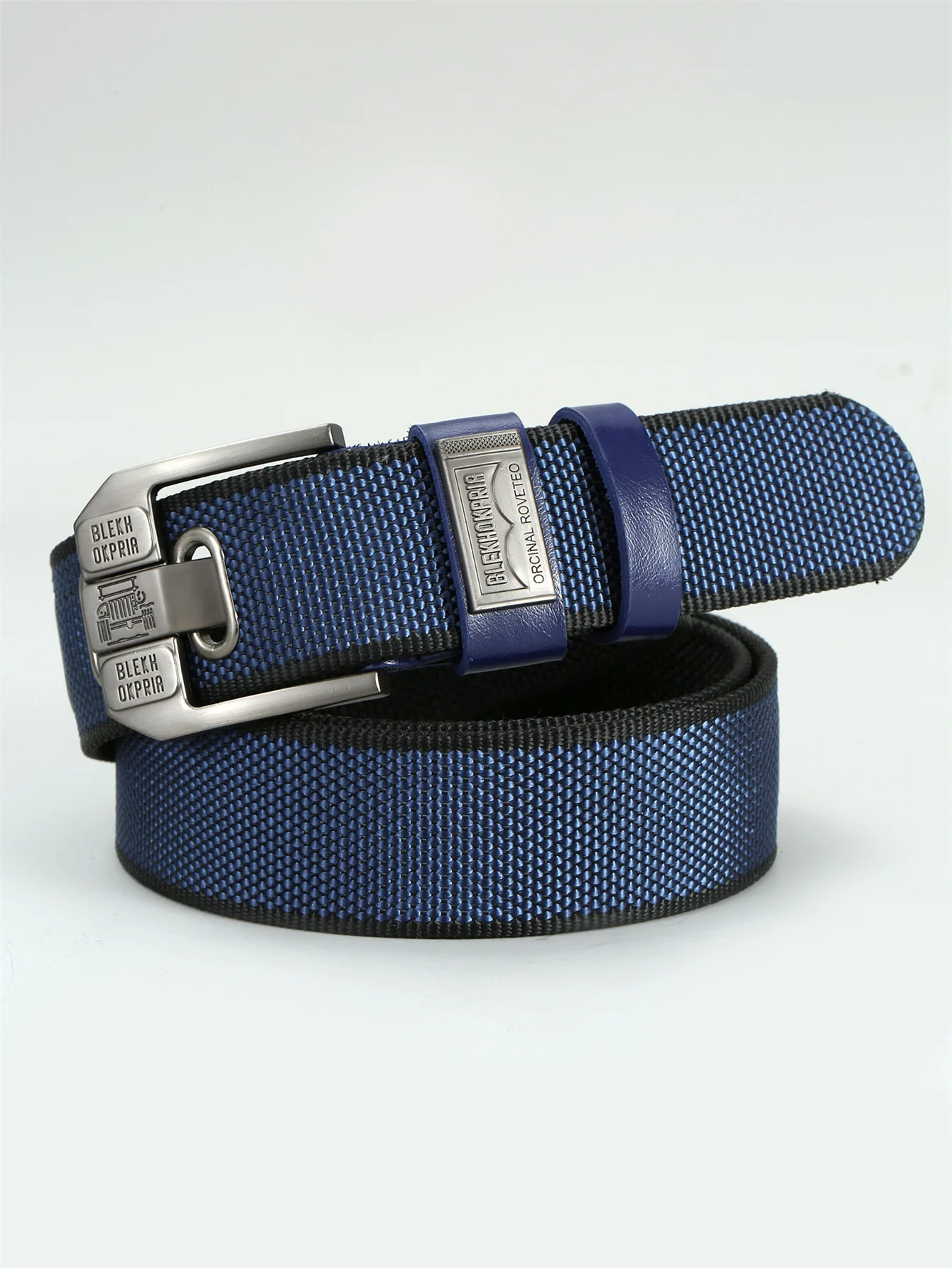 Urban Scale Metal-Like “Fish Scale” Texture Pin Buckle Canvas Belt - Image 8