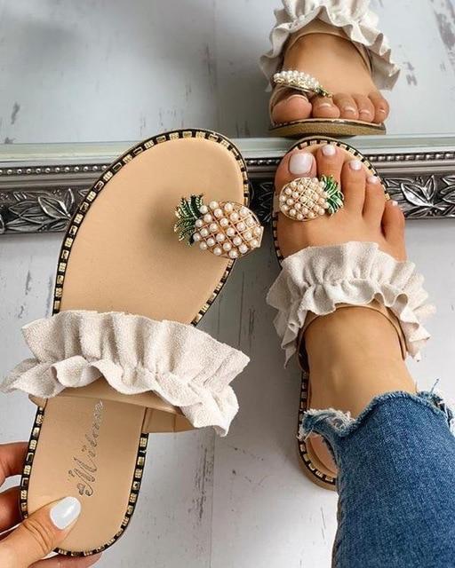 TropicalCharm™ Pineapple Pearl Sandals For Women - Image 2