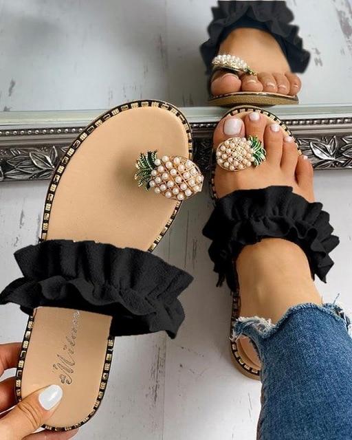 TropicalCharm™ Pineapple Pearl Sandals For Women - Image 3