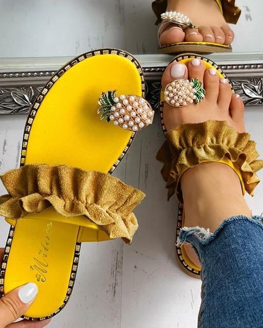 TropicalCharm™ Pineapple Pearl Sandals For Women - Image 4