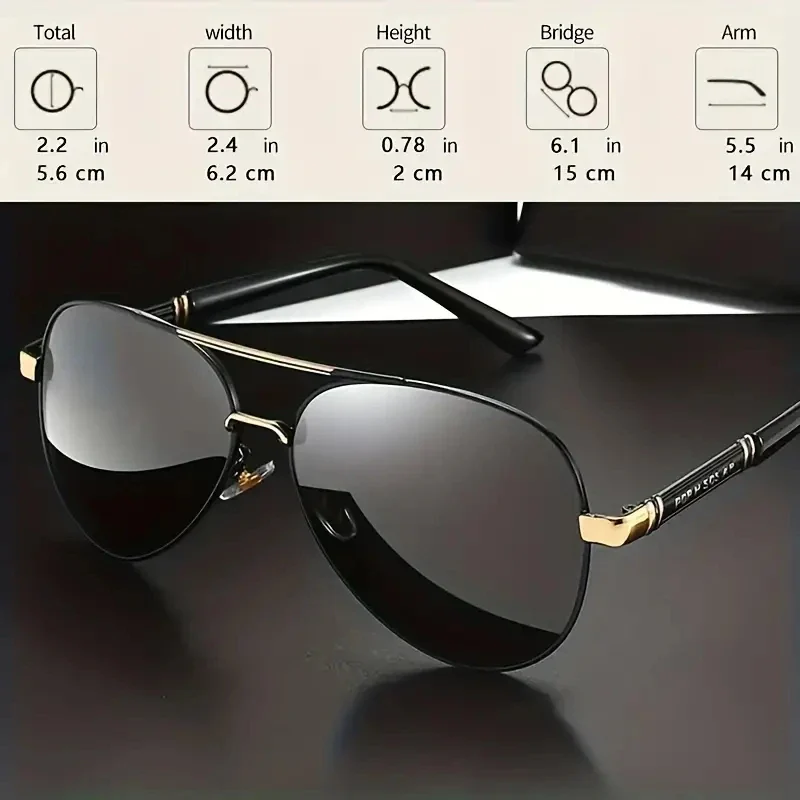Elite Metal Frame Polarized UV400 Aviator Designer Sunglasses - Image 4