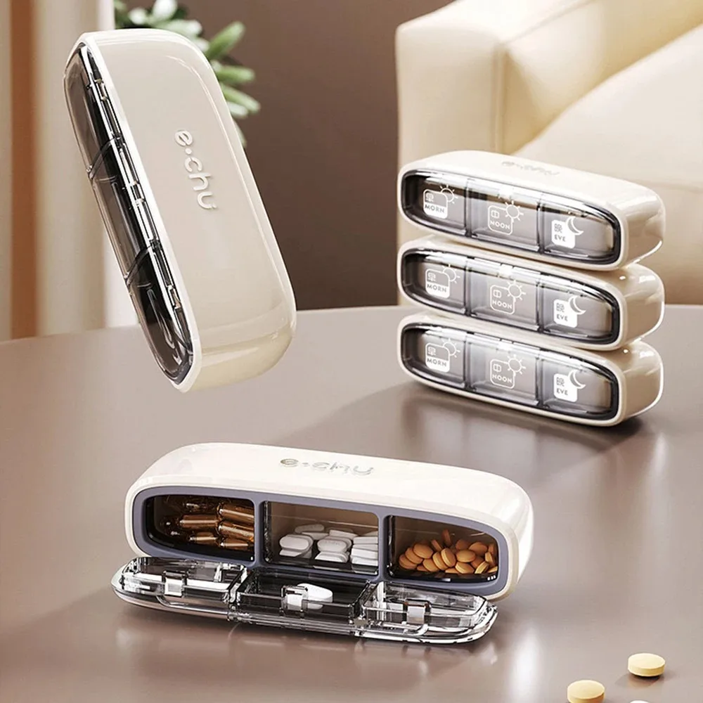 Japanese Large Capacity, Moisture-Proof Daily 3-Slot Premium Pill Organizer