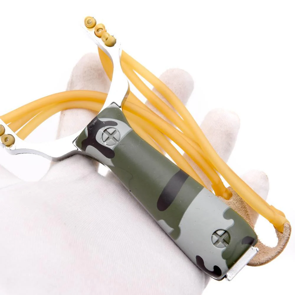 Powerful Aluminum Alloy Slingshot+ additional 2 rubber bands - Image 3