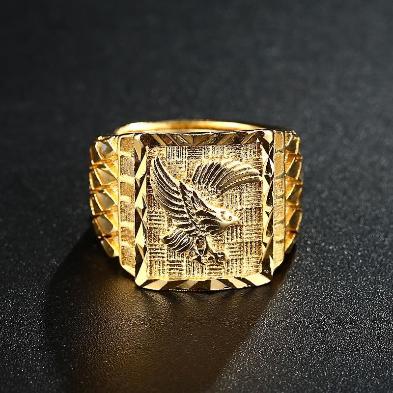 Punk Rock Eagle Gold Color Ring - Image 2
