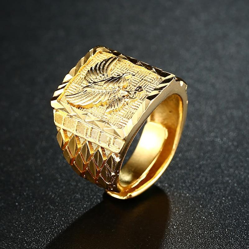 Punk Rock Eagle Gold Color Ring - Image 3
