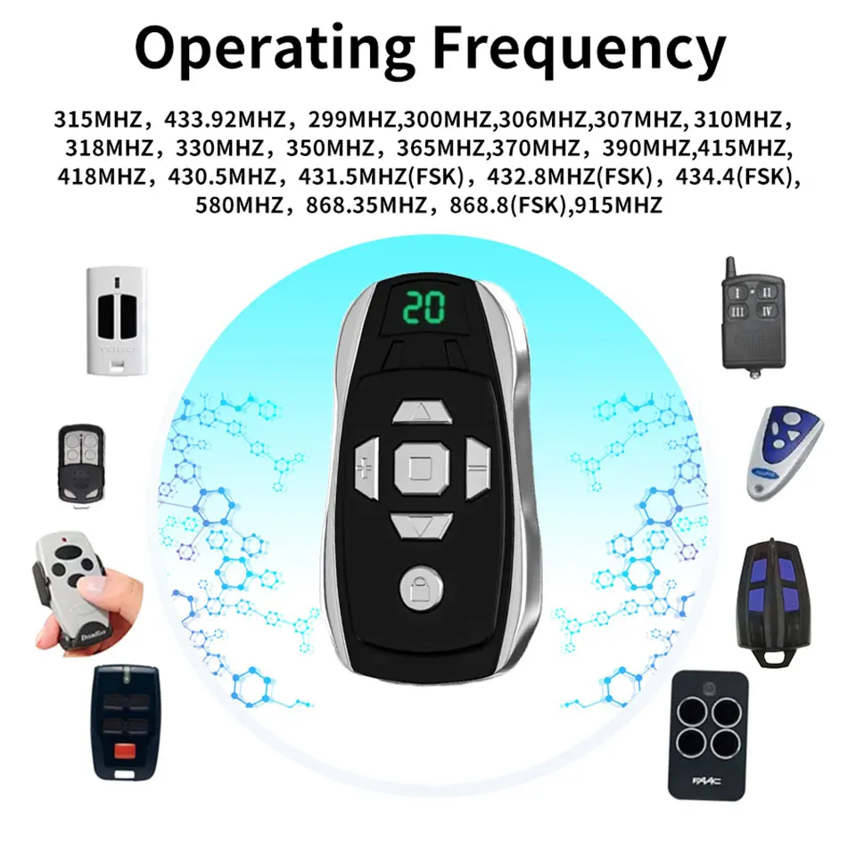 GateMaster 20-Channel Rechargeable 300–915MHz Frequency Smart Remote Duplicator - Image 13