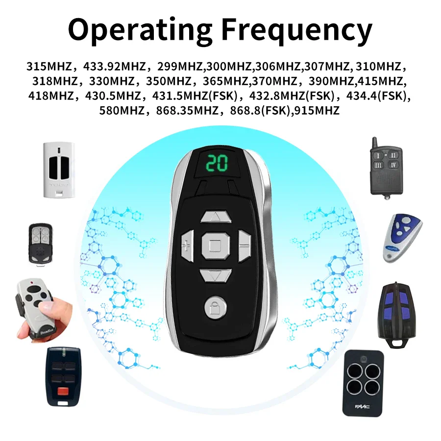 GateMaster 20-Channel Rechargeable 300–915MHz Frequency Smart Remote Duplicator - Image 2