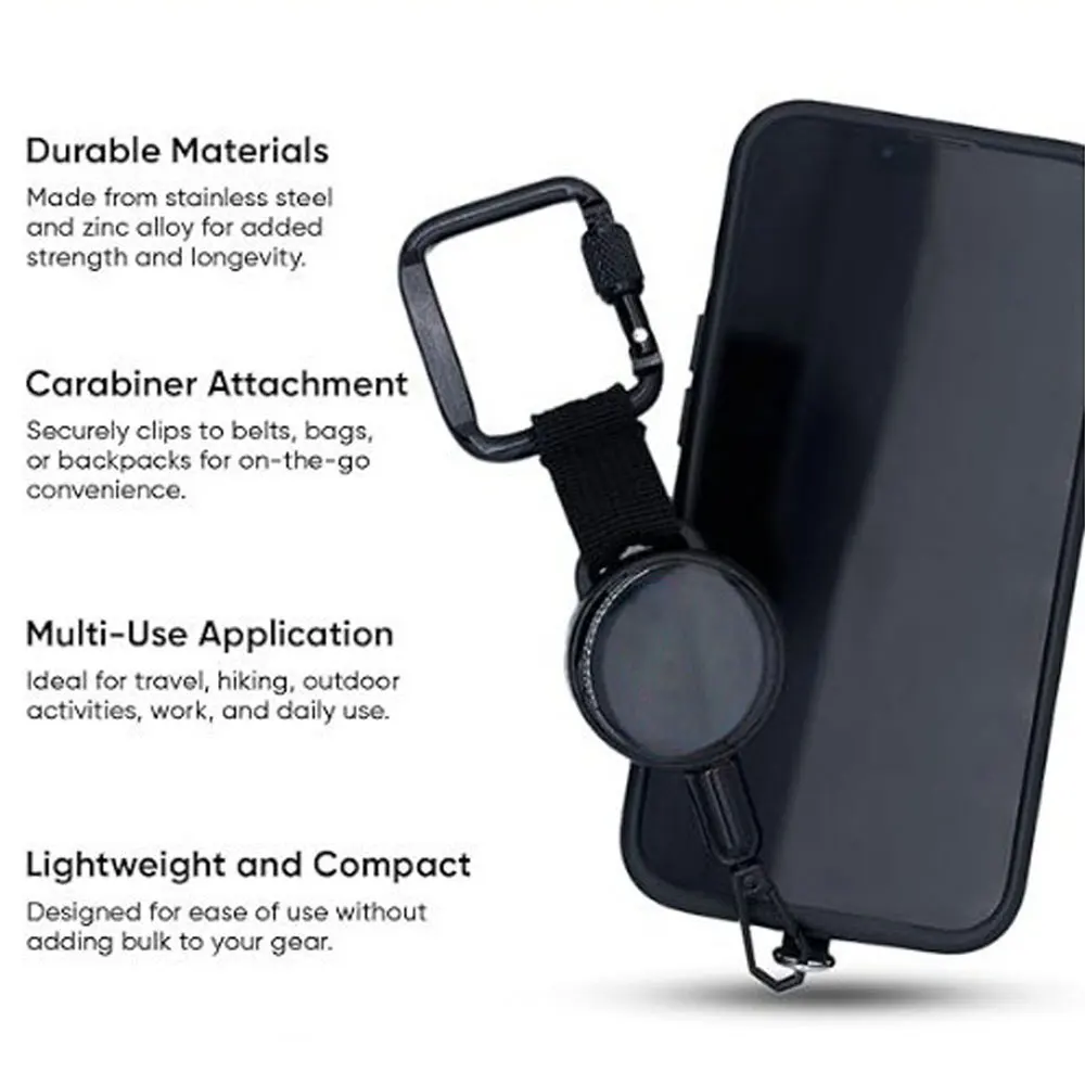 DropGuard Retractable Anti-Drop & Loss Carabiner Clip Attachment Phone Holder - Image 11