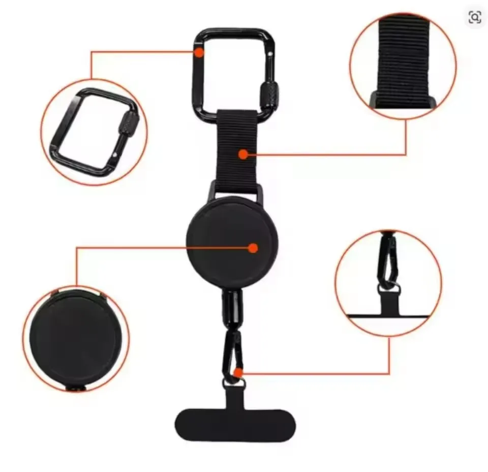 DropGuard Retractable Anti-Drop & Loss Carabiner Clip Attachment Phone Holder - Image 6