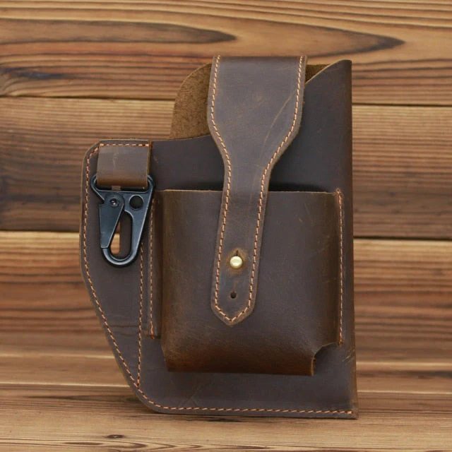 Leather Retro EDC Organizer Waist-Bag for Men - Image 11