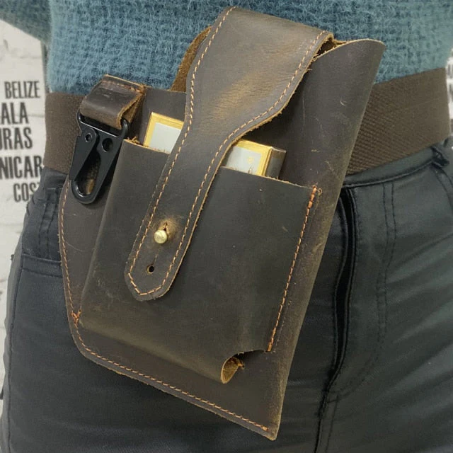 Leather Retro EDC Organizer Waist-Bag for Men - Image 18