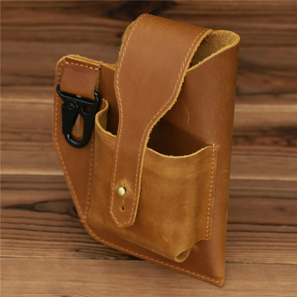 Leather Retro EDC Organizer Waist-Bag for Men - Image 20