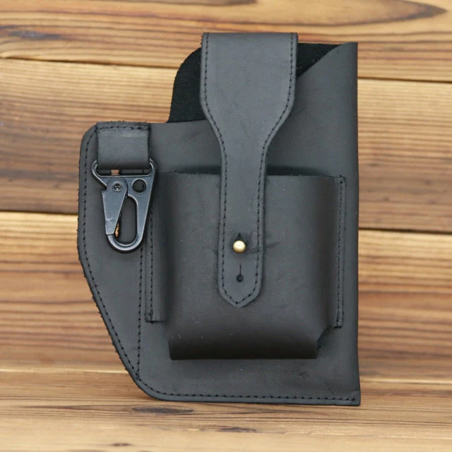 Leather Retro EDC Organizer Waist-Bag for Men - Image 22