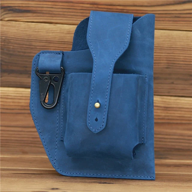 Leather Retro EDC Organizer Waist-Bag for Men - Image 24