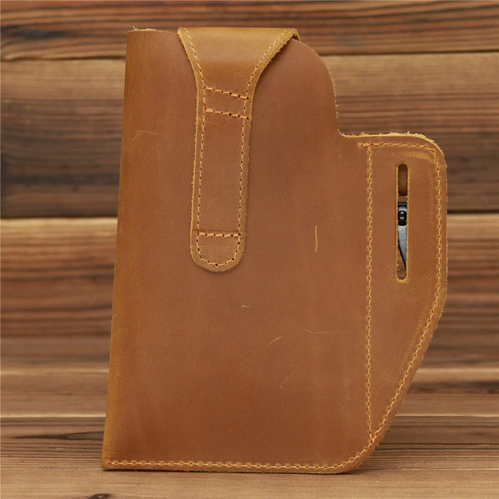Leather Retro EDC Organizer Waist-Bag for Men - Image 25