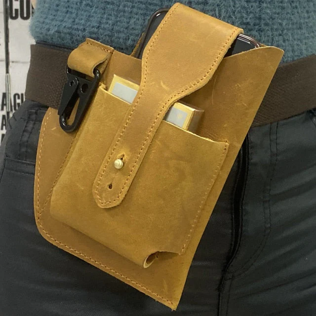 Leather Retro EDC Organizer Waist-Bag for Men - Image 26
