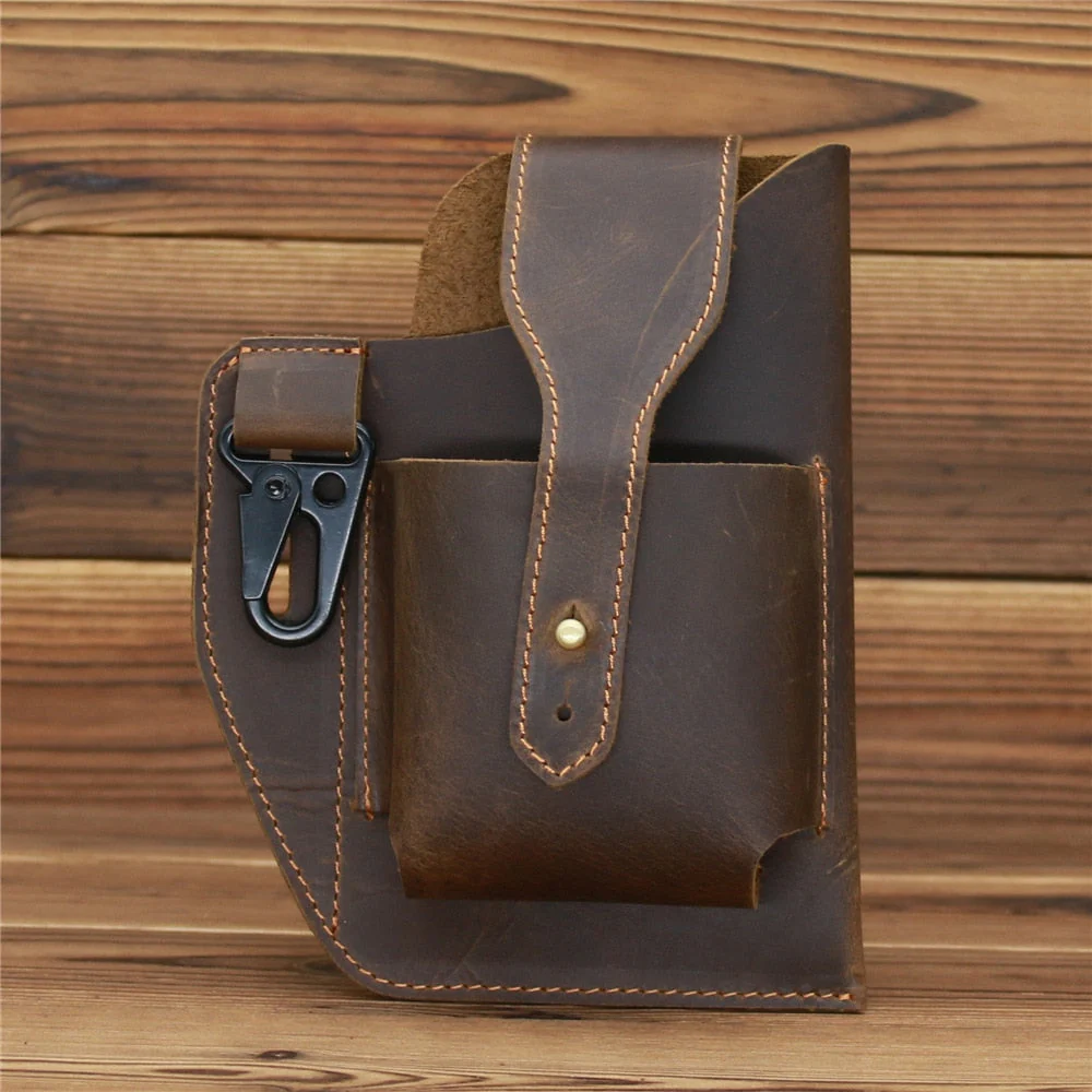 Leather Retro EDC Organizer Waist-Bag for Men - Image 27
