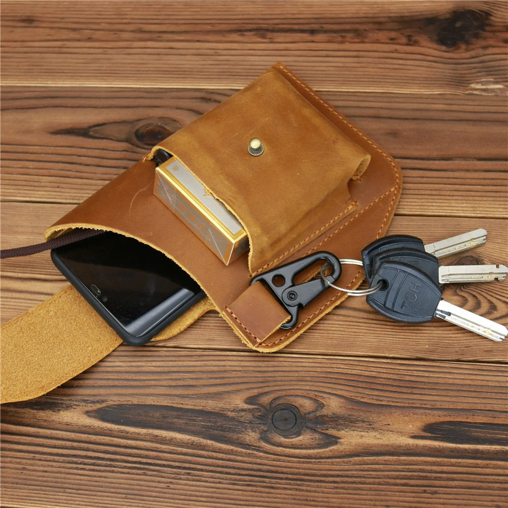 Leather Retro EDC Organizer Waist-Bag for Men - Image 3
