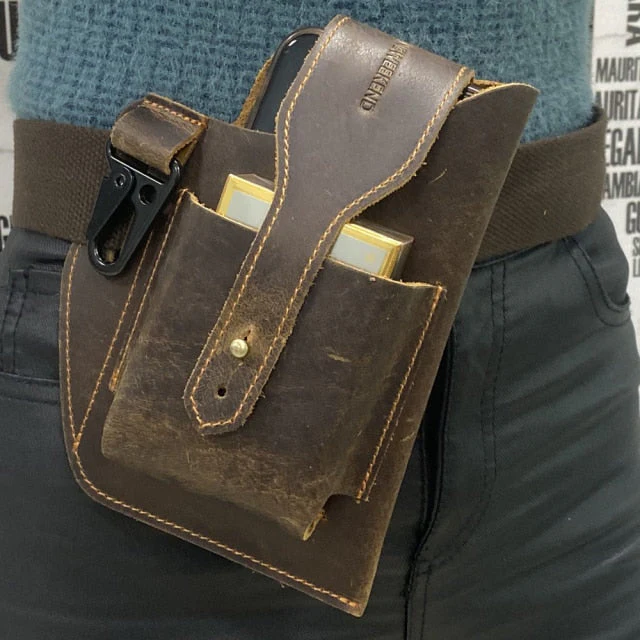 Leather Retro EDC Organizer Waist-Bag for Men - Image 30
