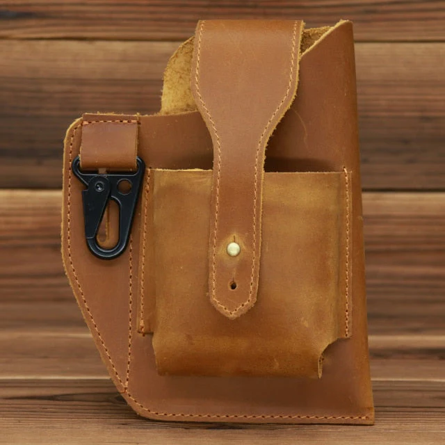 Leather Retro EDC Organizer Waist-Bag for Men - Image 32