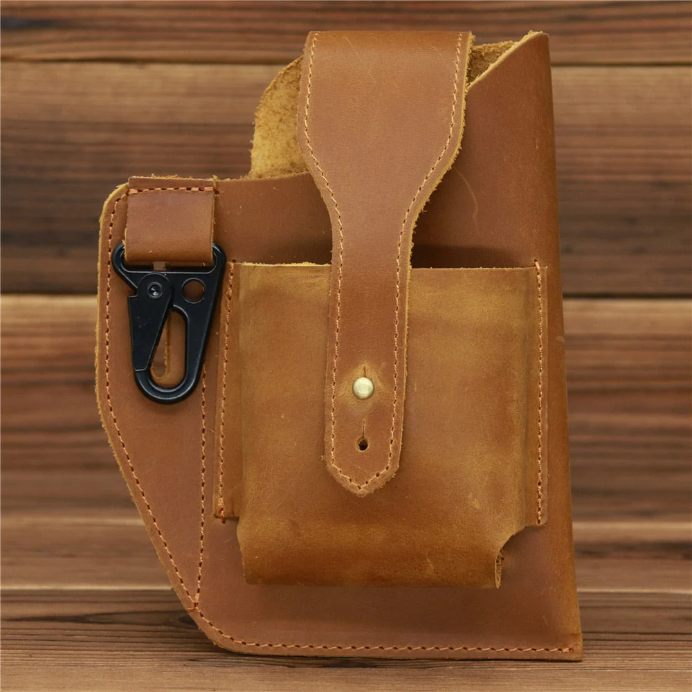 Leather Retro EDC Organizer Waist-Bag for Men - Image 4