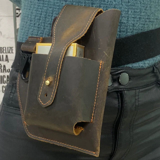 Leather Retro EDC Organizer Waist-Bag for Men - Image 5