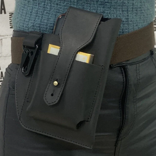 Leather Retro EDC Organizer Waist-Bag for Men - Image 6