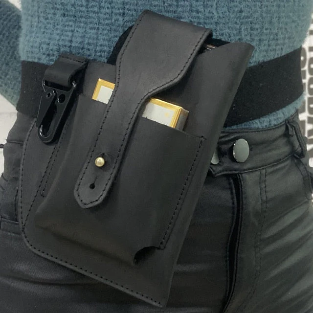 Leather Retro EDC Organizer Waist-Bag for Men - Image 7