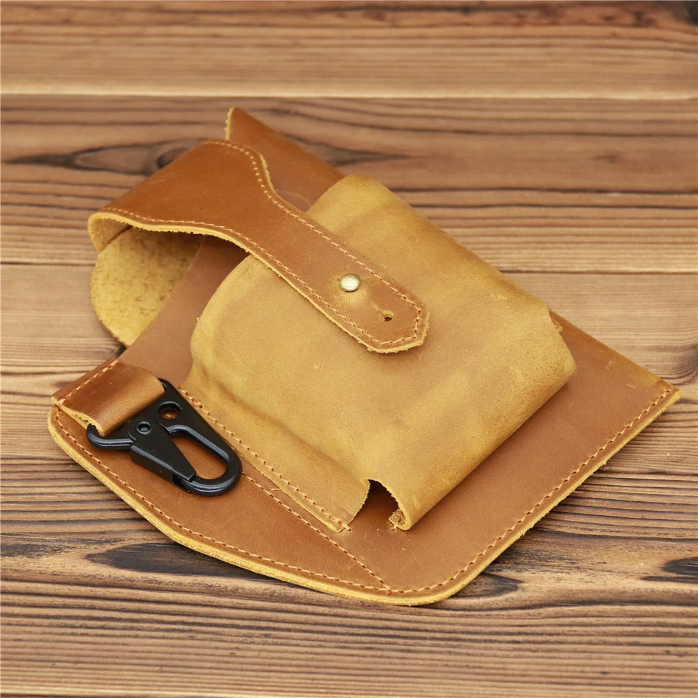 Leather Retro EDC Organizer Waist-Bag for Men - Image 9