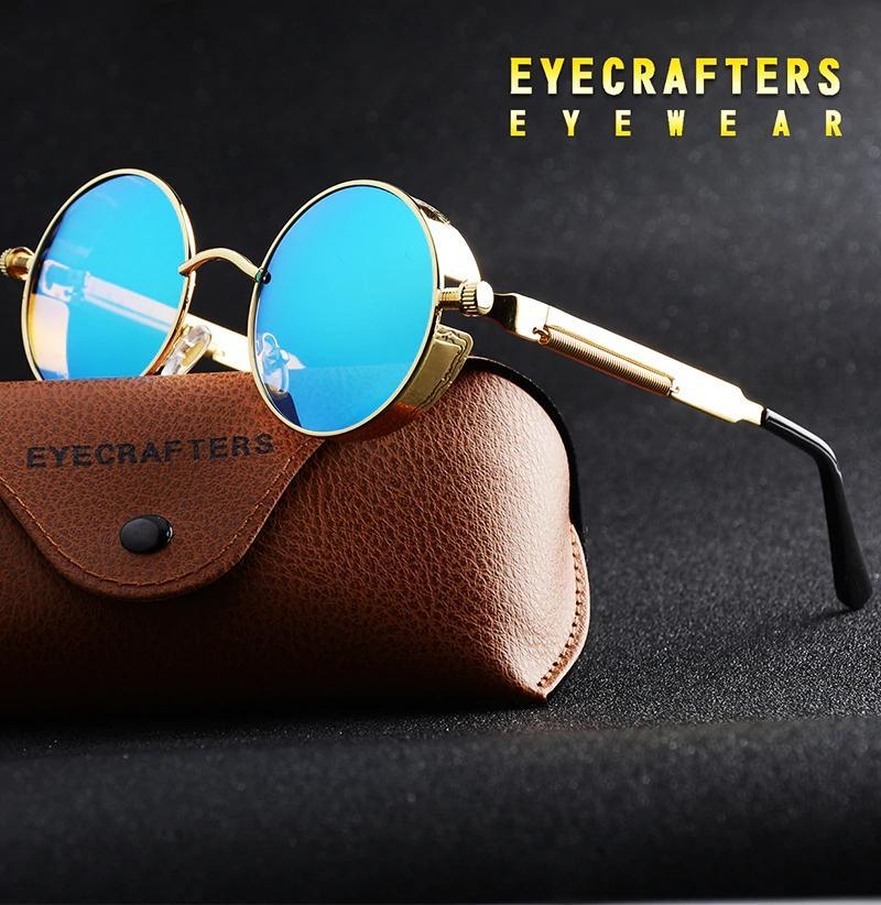 Retro Circular Unisex Steampunk Polarized Sunglasses