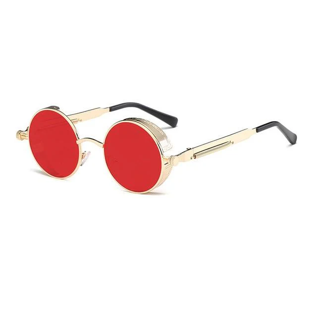 Retro Circular Unisex Steampunk Polarized Sunglasses - Image 10