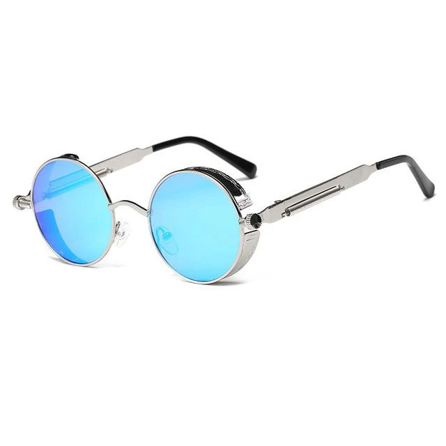 Retro Circular Unisex Steampunk Polarized Sunglasses - Image 11