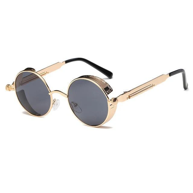 Retro Circular Unisex Steampunk Polarized Sunglasses - Image 13