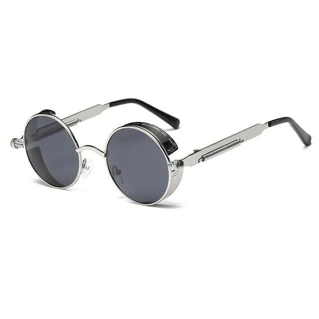 Retro Circular Unisex Steampunk Polarized Sunglasses - Image 3