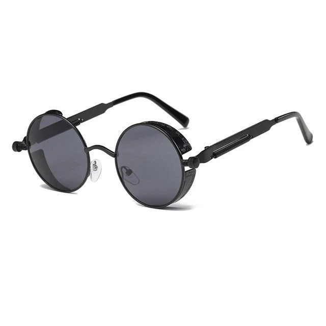 Retro Circular Unisex Steampunk Polarized Sunglasses - Image 5