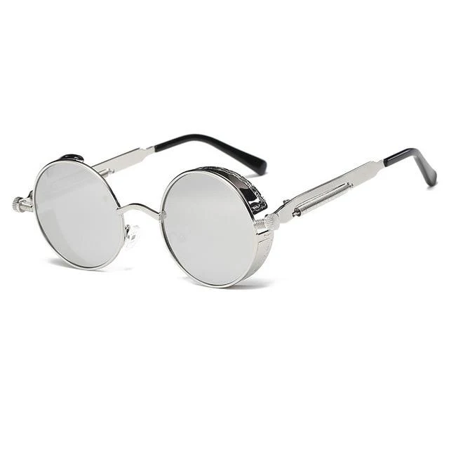 Retro Circular Unisex Steampunk Polarized Sunglasses - Image 6