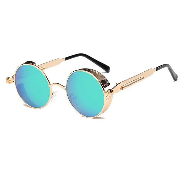Retro Circular Unisex Steampunk Polarized Sunglasses - Image 8