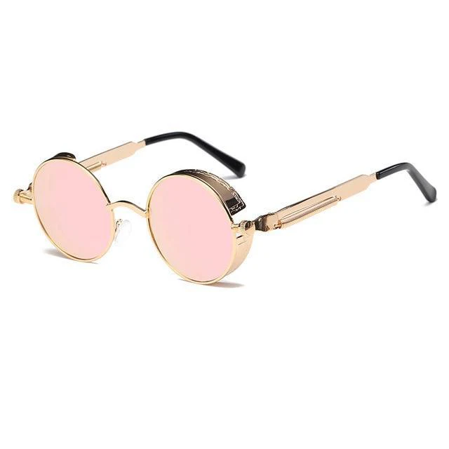 Retro Circular Unisex Steampunk Polarized Sunglasses - Image 9