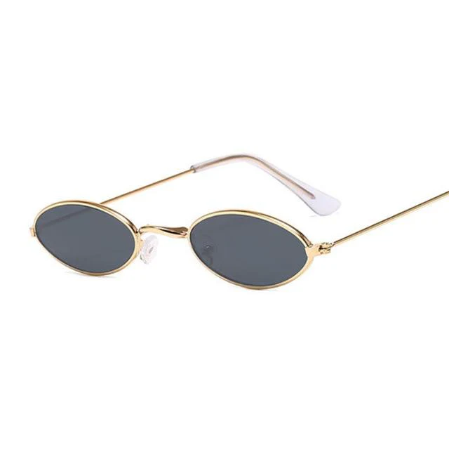 Retro Small Oval Sunglasses for Women - Image 11