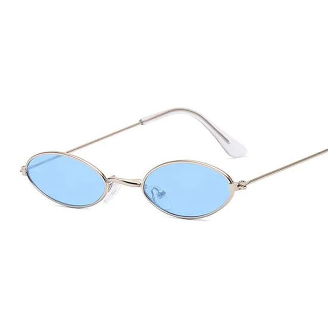 Retro Small Oval Sunglasses for Women - Image 9